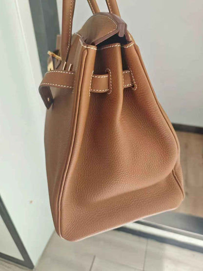 Pre-owned Certified Hermes Birkin 35 Golden Brown Togo with Golden Hardware, 2013 (Q), w/ lock&key, dust bag