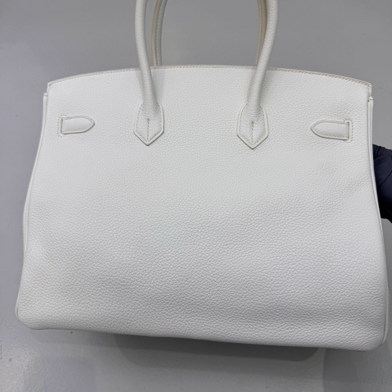 Pre-owned Certified Hermes Birkin 35 in Blanc Togo Leather with Golden Hardware, 2011, w/ lock & key, dust bag