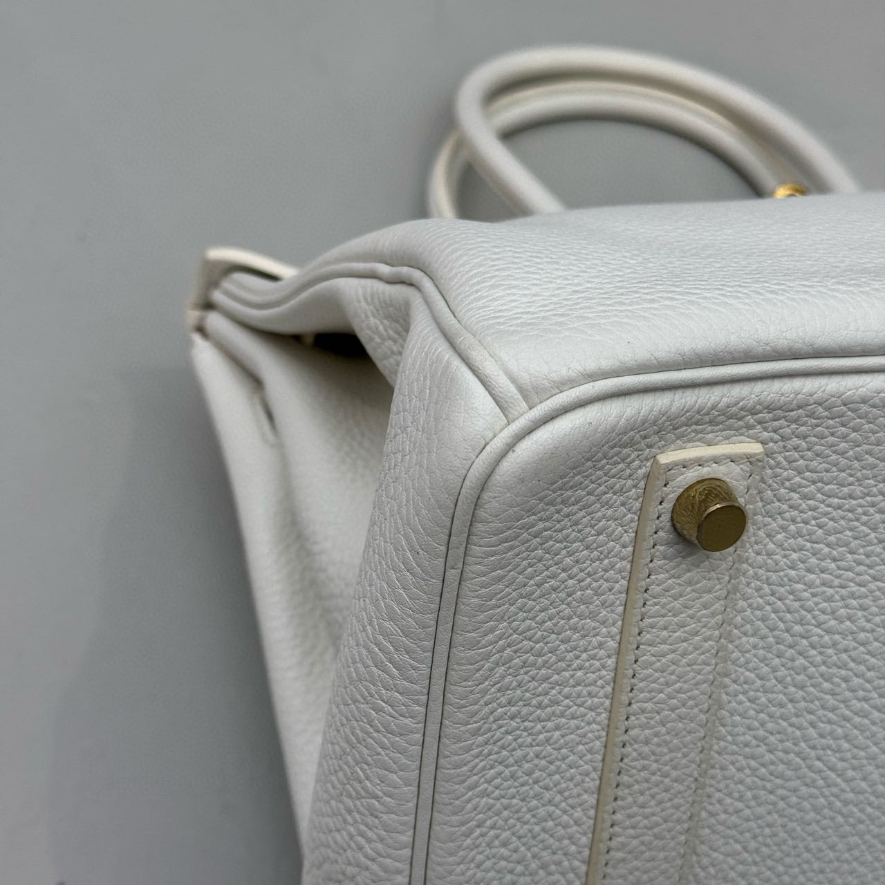 Pre-owned Certified Hermes Birkin 35 in Blanc Togo Leather with Golden Hardware, 2011, w/ lock & key, dust bag