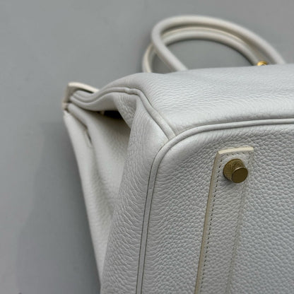 Pre-owned Certified Hermes Birkin 35 in Blanc Togo Leather with Golden Hardware, 2011, w/ lock & key, dust bag