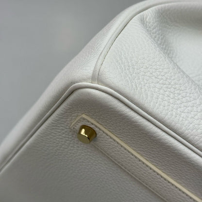 Pre-owned Certified Hermes Birkin 35 in Blanc Togo Leather with Golden Hardware, 2011, w/ lock & key, dust bag