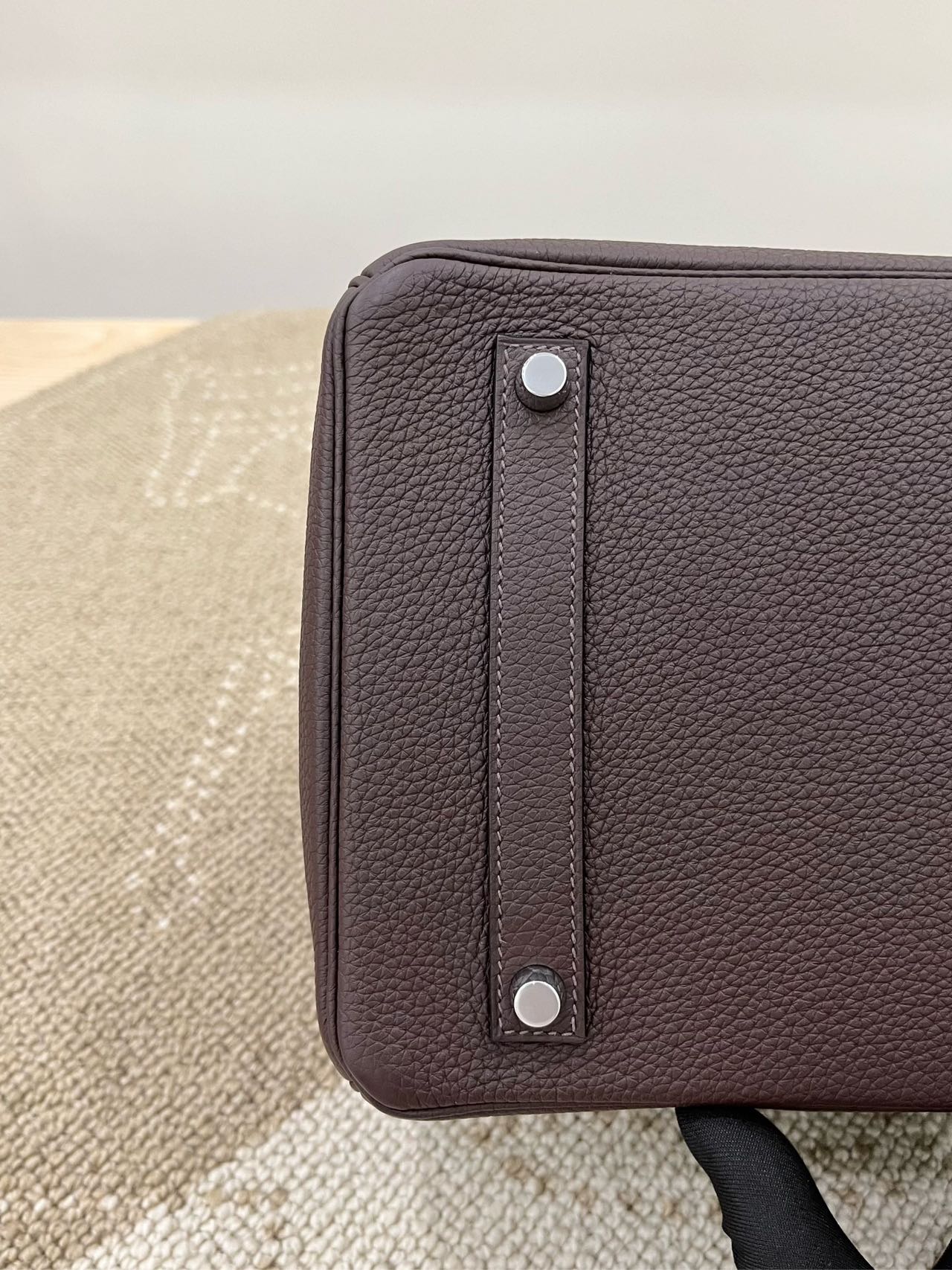 Pre-owned Certified Hermes Birkin 35 in Ebene Togo Leather with Silver Hardware, 2019, w/ full set