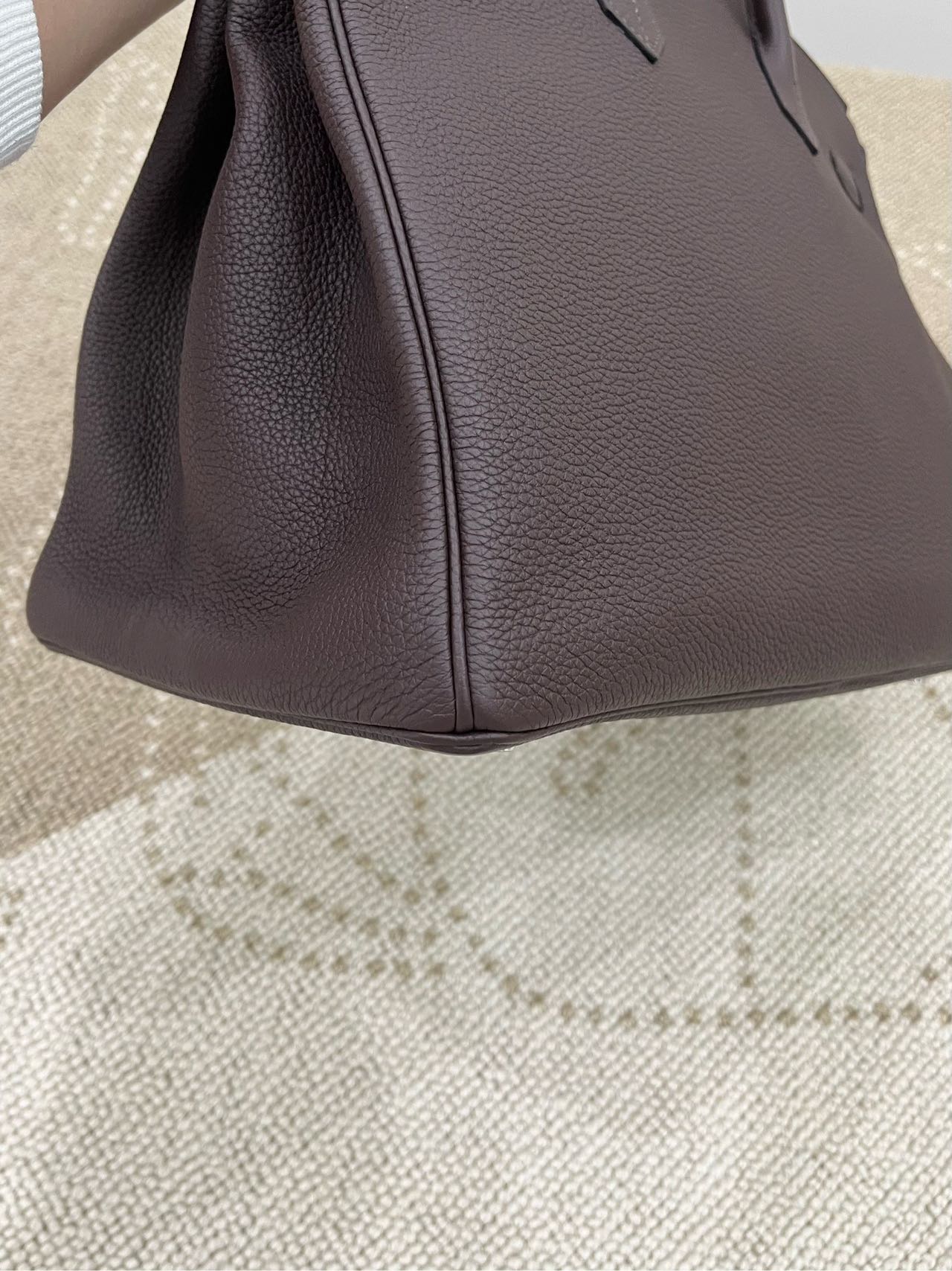 Pre-owned Certified Hermes Birkin 35 in Ebene Togo Leather with Silver Hardware, 2019, w/ full set