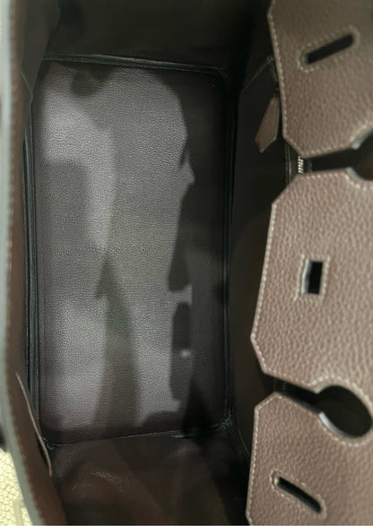 Pre-owned Certified Hermes Birkin 35 in Ebene Togo Leather with Silver Hardware, 2019, w/ full set