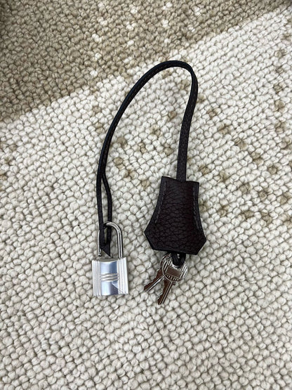 Pre-owned Certified Hermes Birkin 35 in Ebene Togo Leather with Silver Hardware, 2019, w/ full set