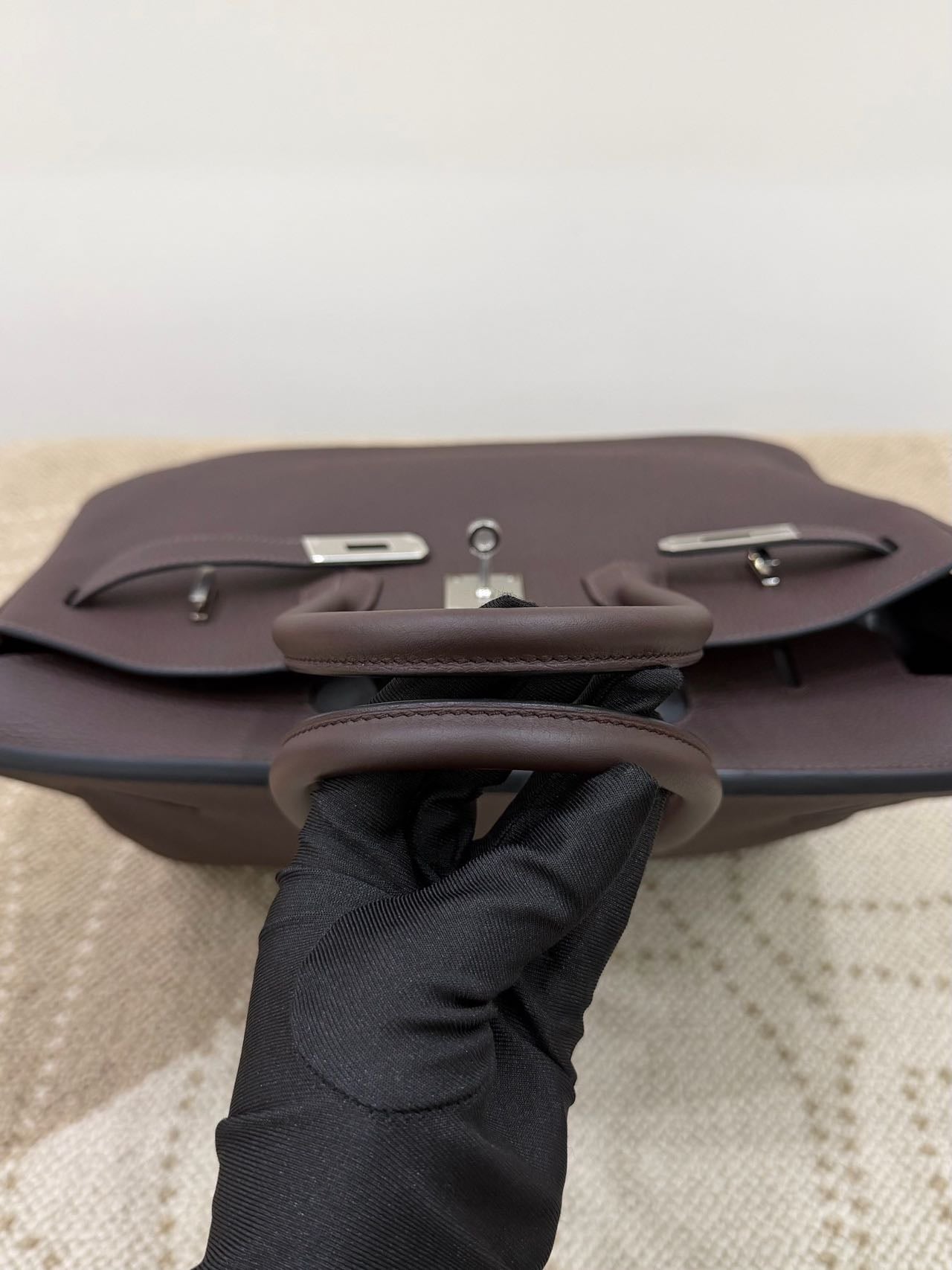 Pre-owned Certified Hermes Birkin 35 in Ebene Togo Leather with Silver Hardware, 2019, w/ full set