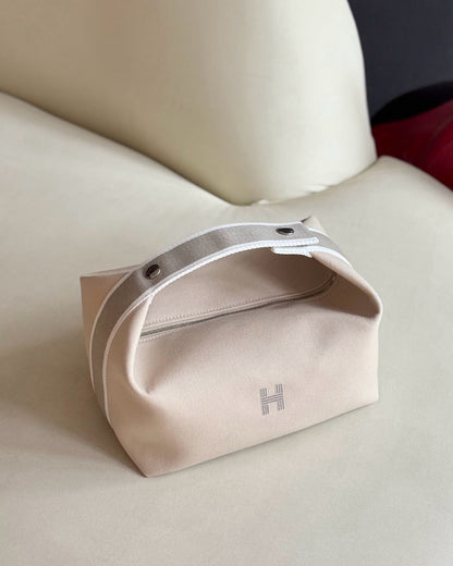 Pre-owned Certified Hermes Bride a Brac Pouch GM Canvas Oatmeal Color, Not Used