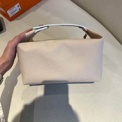 Pre-owned Certified Hermes Bride a Brac Pouch GM Canvas Oatmeal Color, Not Used