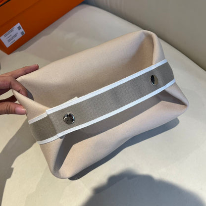 Pre-owned Certified Hermes Bride a Brac Pouch GM Canvas Oatmeal Color, Not Used