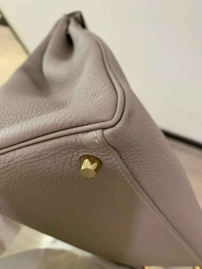 Pre-owned Certified Hermes Kelly 35 Retourne 81 Gris Tourterelle Togo with Golden Hardware, 2015 (T), w/ dust bag, lock&key, strap