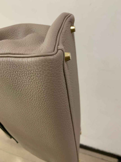 Pre-owned Certified Hermes Kelly 35 Retourne 81 Gris Tourterelle Togo with Golden Hardware, 2015 (T), w/ dust bag, lock&key, strap