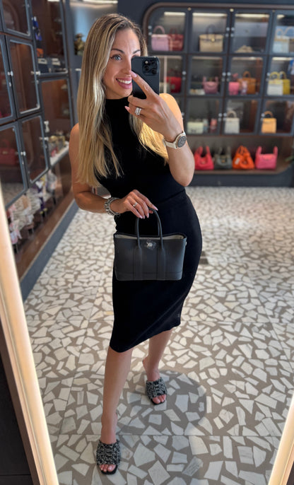 Pre-owned Certified Hermes Mini Garden Party 23 Clemence Leather 85 Ardoise Grey, 2024 (W), Not Used, Full Set - Box, Dust Bag