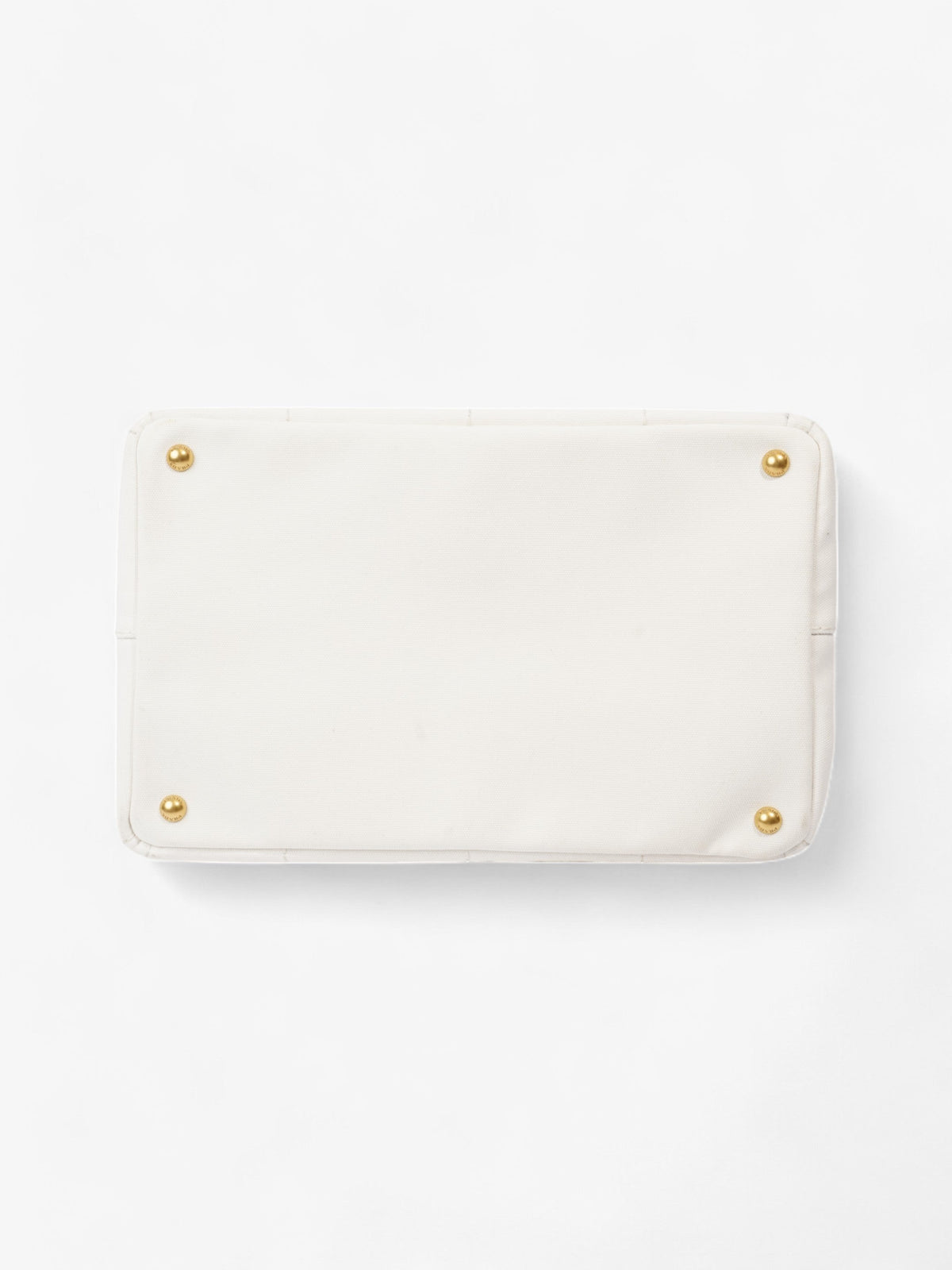 Prada Canapa Tote White / Navy Blue Canvas Medium
