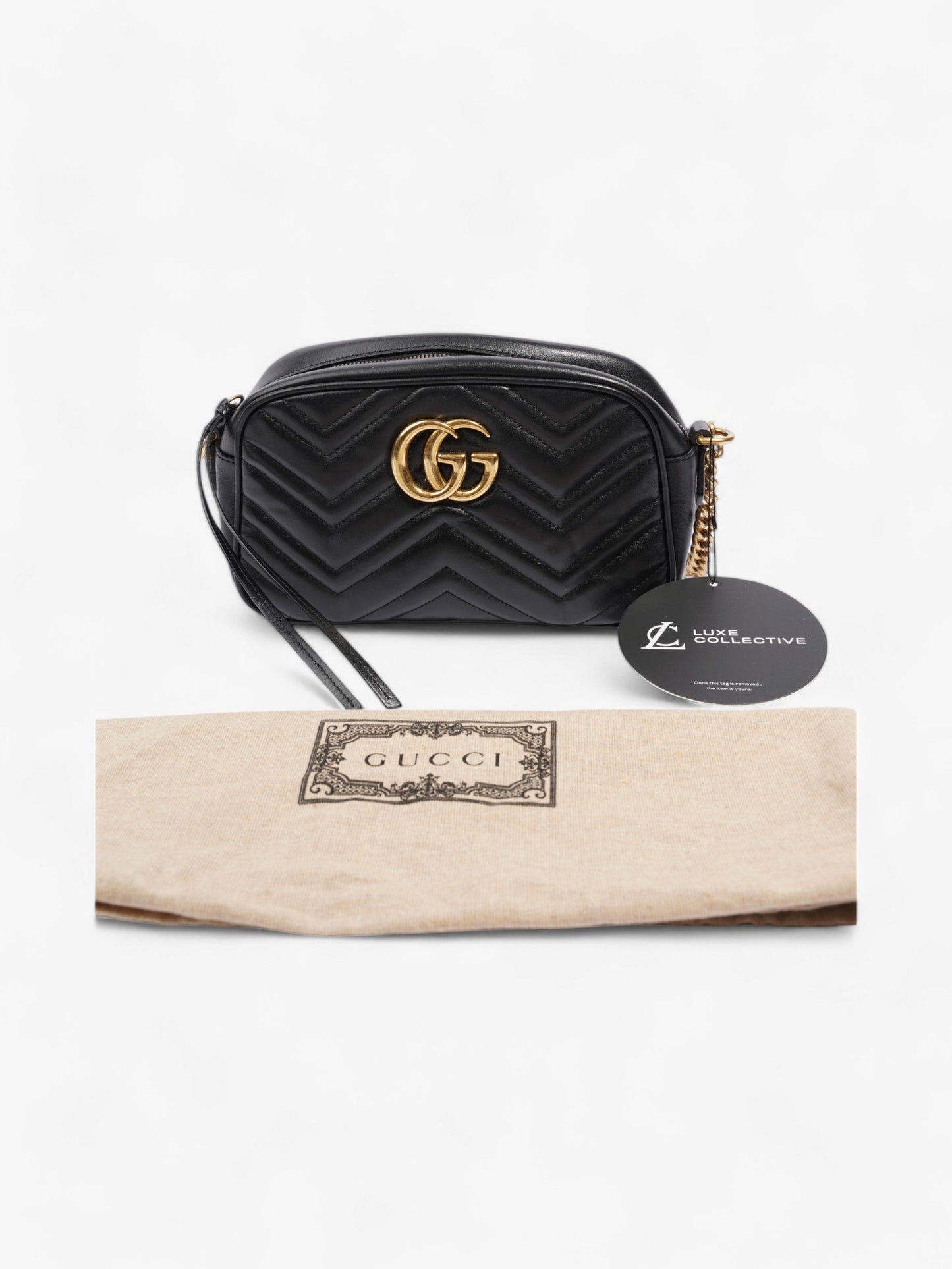 Gucci GG Marmont Black Matelasse Leather Small