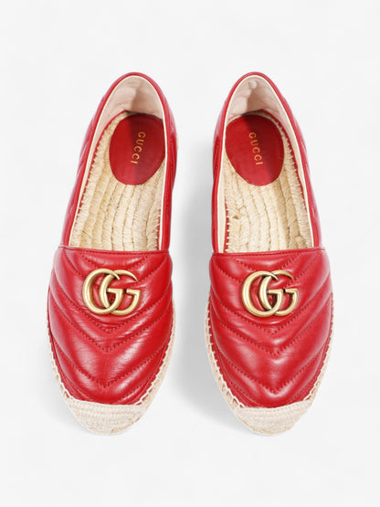 Gucci GG Marmont Espadrilles Red Leather EU 38 UK 5