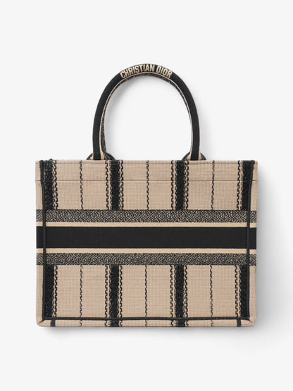 Christian Dior Book Tote Beige / Black Canvas Medium