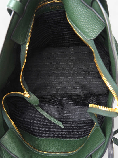 Prada Tote Green Leather