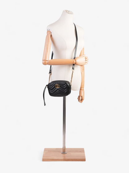 Gucci GG Marmont Black Matelasse Leather Mini