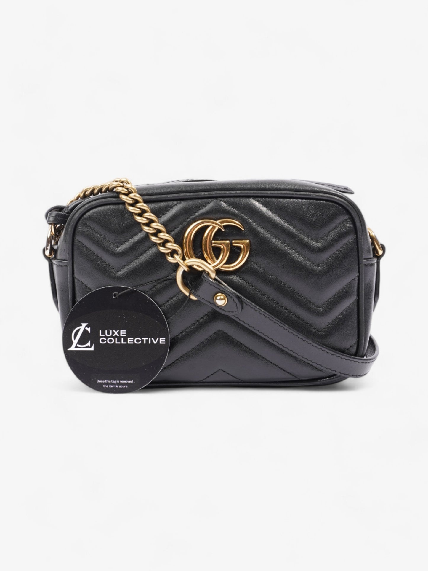 Gucci GG Marmont Black Matelasse Leather Mini