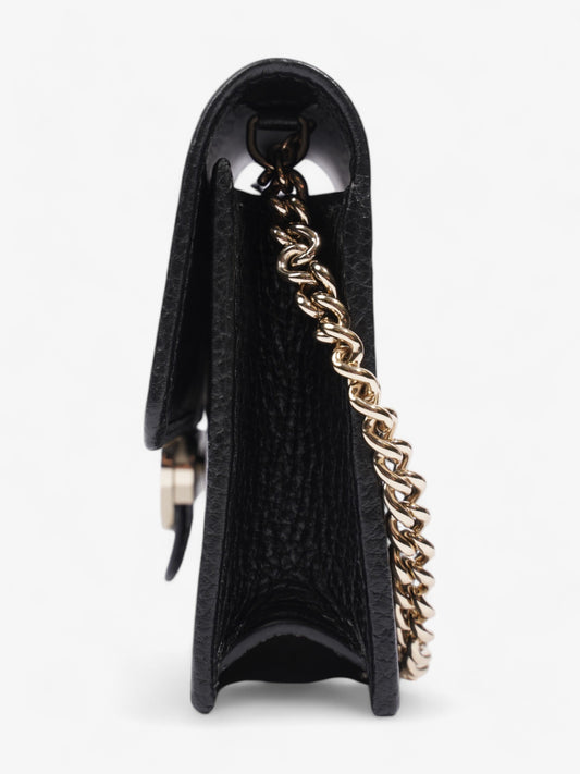 Gucci Dollar Interlocking G Chain Wallet Black Calfskin Leather