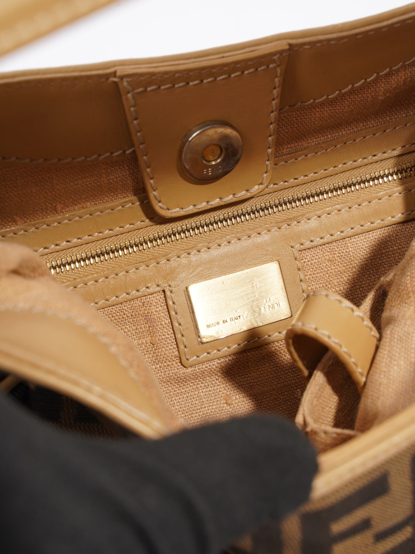 Fendi Zucca Tobacco Hobo Brown  Canvas