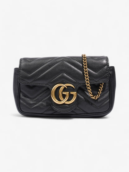 Gucci GG Marmont Black Matelasse Leather Super Mini