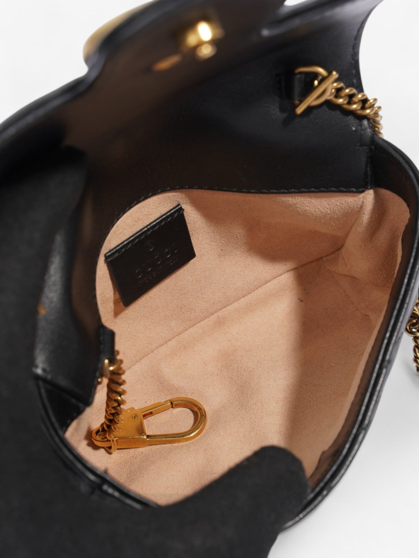 Gucci GG Marmont Black Matelasse Leather Super Mini