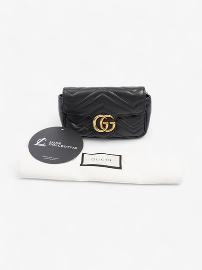 Gucci GG Marmont Black Matelasse Leather Super Mini