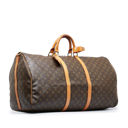 LOUIS VUITTON Monogram Keepall Bandouliere 60 Travel Bag