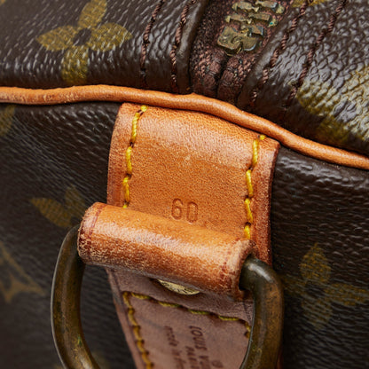 LOUIS VUITTON Monogram Keepall Bandouliere 60 Travel Bag