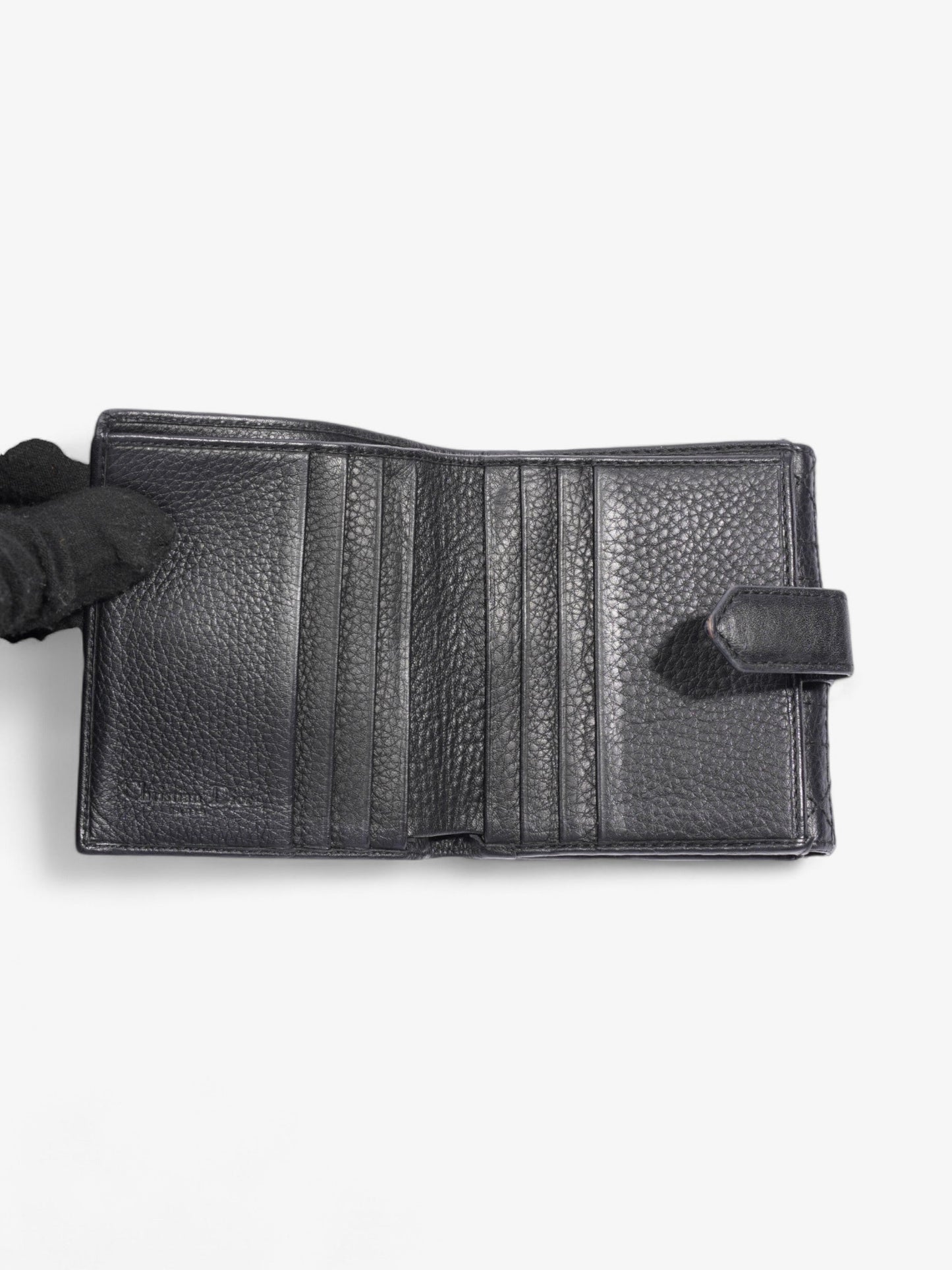 Christian Dior D Charm Purse Black Leather