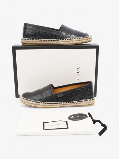 Gucci GG Espadrille Black Leather EU 39.5 UK 6.5
