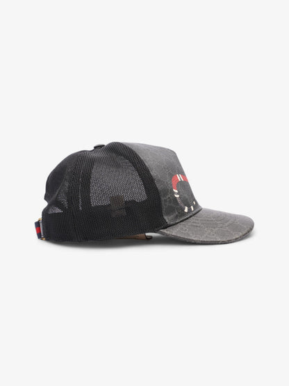 Gucci Kingsnake Print Cap Black GG Supreme / Red Snake Coated Canvas Medium