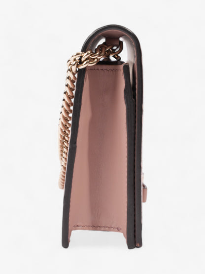 Gucci Bow Continental Chain Wallet Pink Guccissima Leather