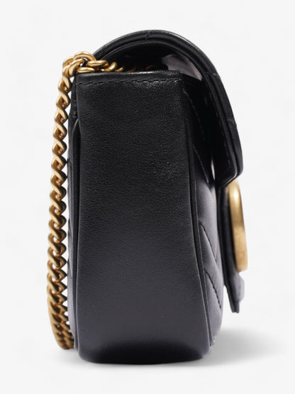 Gucci GG Marmont Black Matelasse Leather Super Mini