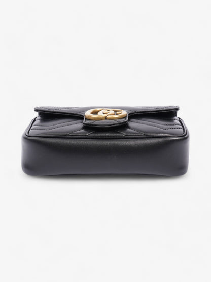 Gucci GG Marmont Black Matelasse Leather Super Mini