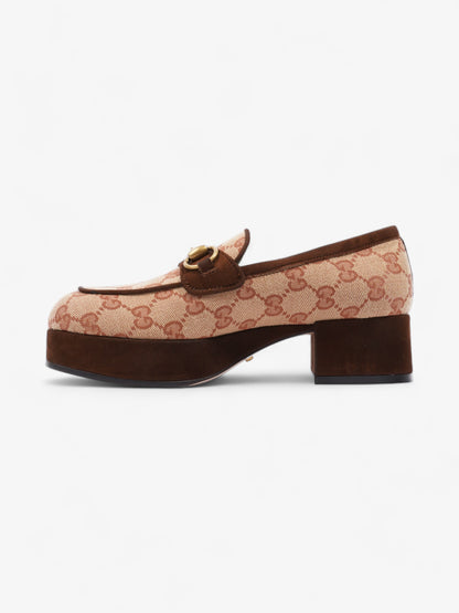 Gucci Horsebit Loafer Beige / Brown Canvas EU 35.5 UK 2.5