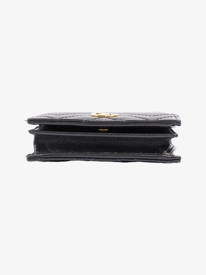 Gucci GG Marmont Wallet Black / Gold Matelasse Leather