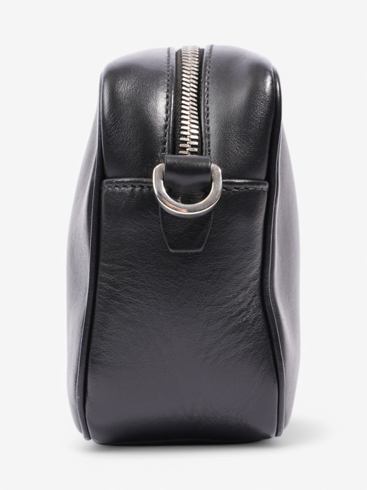 Prada Banana Triangle Camera Bag Black / White / Pink Leather