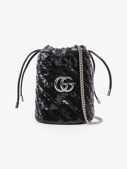 Gucci GG Marmont Bucket Bag Black Sequin
