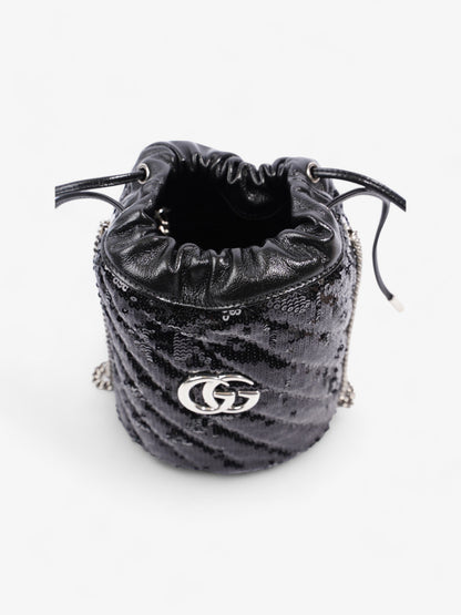 Gucci GG Marmont Bucket Bag Black Sequin
