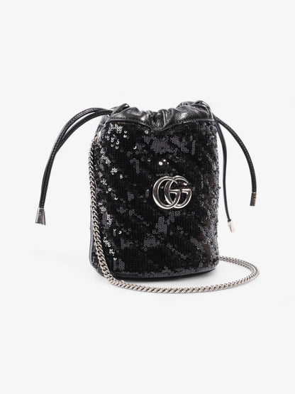 Gucci GG Marmont Bucket Bag Black Sequin