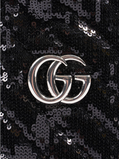 Gucci GG Marmont Bucket Bag Black Sequin