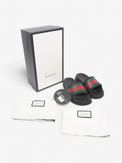 Gucci Pursuit Trek Slides Black / Green / Red Rubber EU 41 UK 7