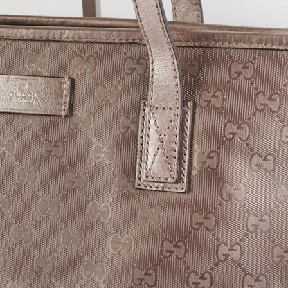 Gucci Silver/Grey Monogram Tote