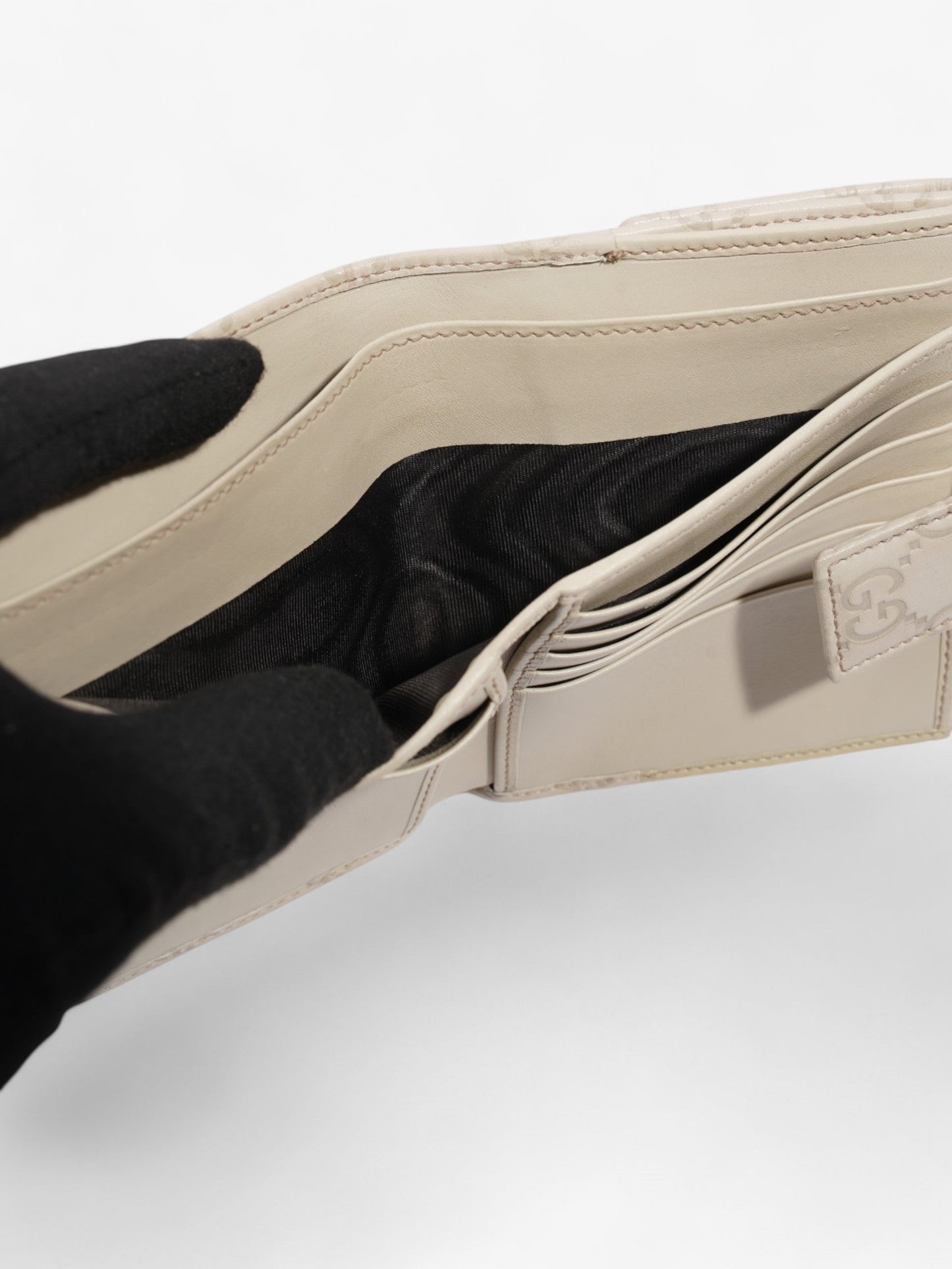 Gucci French Flap Wallet Mystic White Calfskin Leather