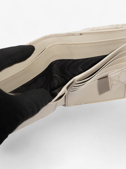 Gucci French Flap Wallet Mystic White Calfskin Leather