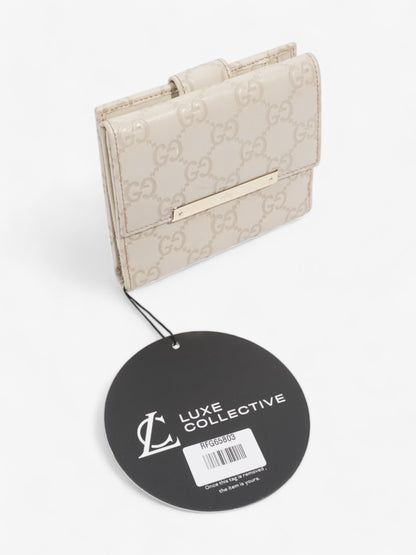 Gucci French Flap Wallet Mystic White Calfskin Leather