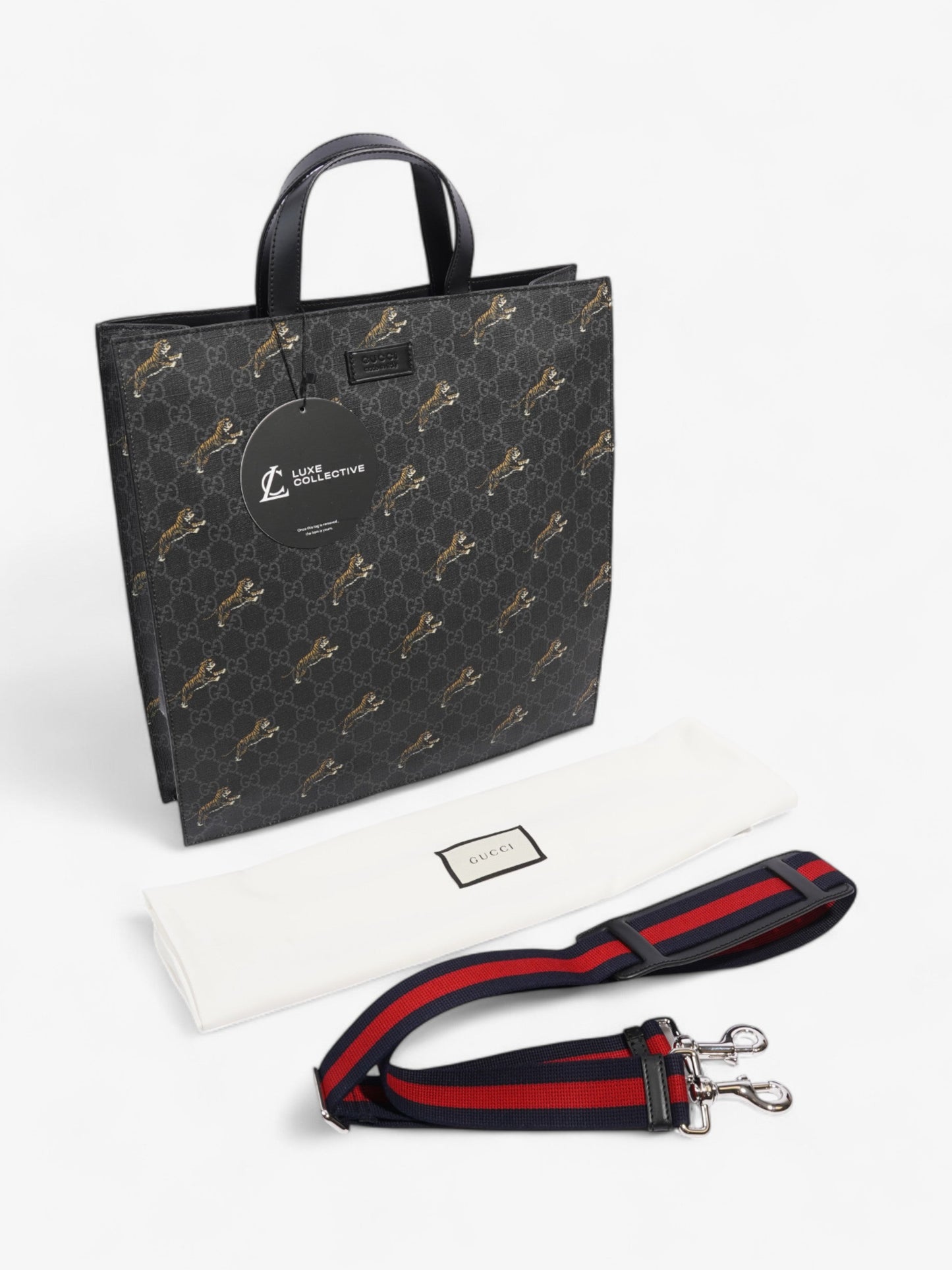 Gucci Bestiary Tote in Tiger Black Coated Canvas