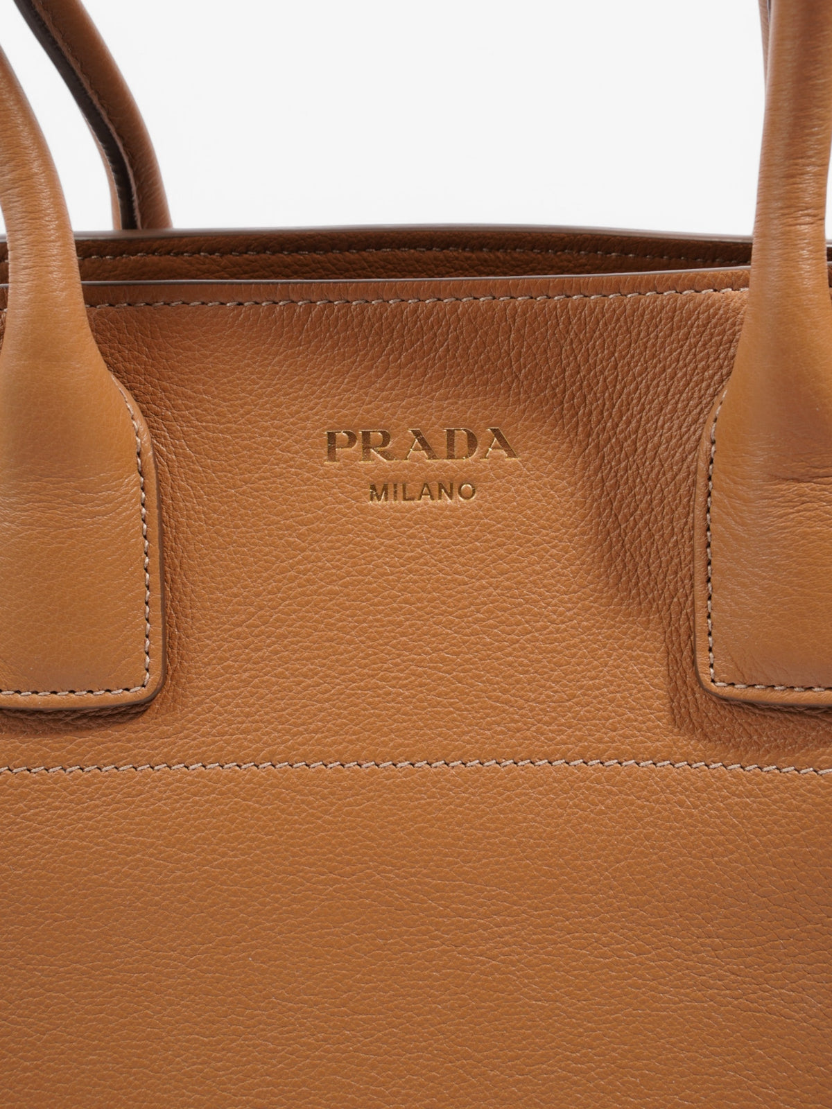 Prada Leather Tote Bag Brown Leather